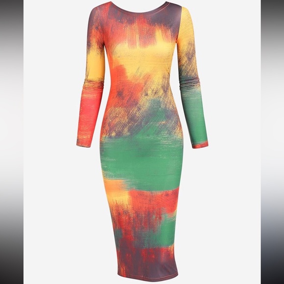 Dresses & Skirts - Work Of Art Dress Multicolor Tie Dye Backless Dress New With Tag